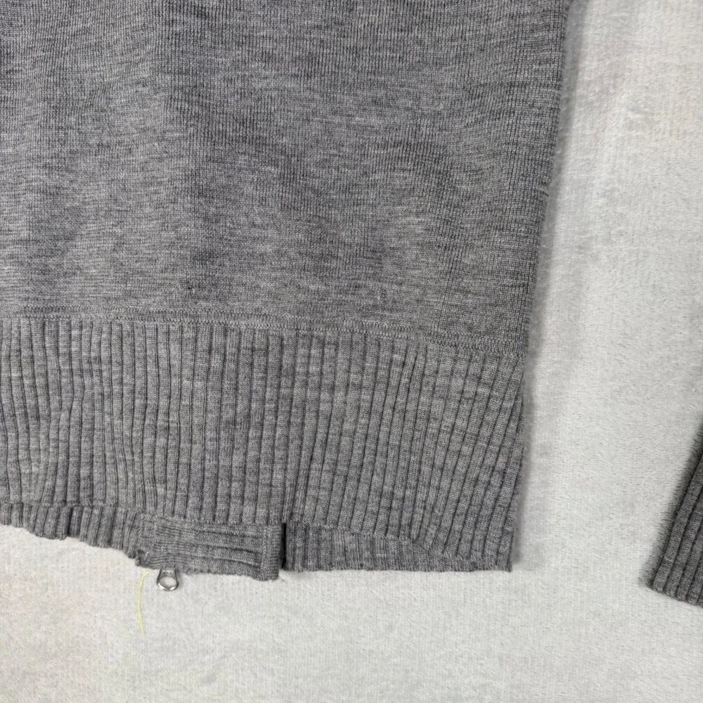 Banana Republic Gray 100% Wool‎ Moto Full Zip Cardigan Sweater 719585-01 XS